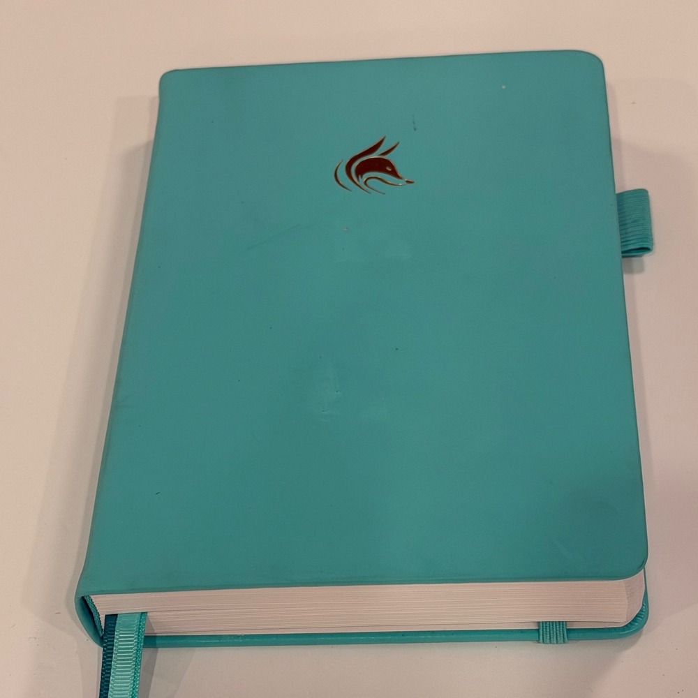 Clever Fox Self-Care Journal Undated Daily Wellness Planner Turquoise Gold Logo